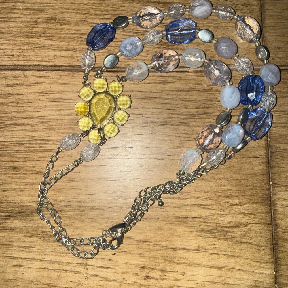 Costume Jewelry, silver necklace, 3 layers